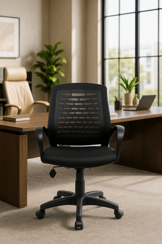 Pole Siyah Fileli Koltuk