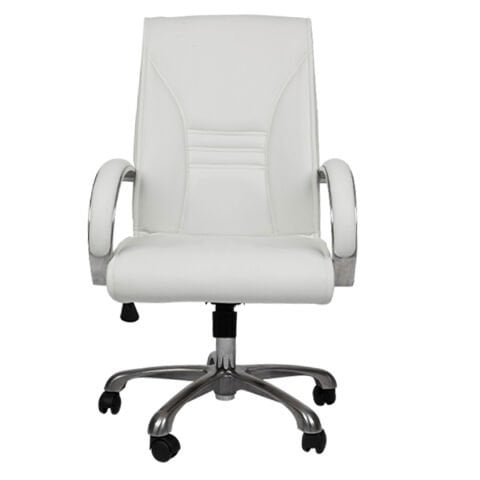 Ads Beyaz Deri Çalışma Koltuğu
