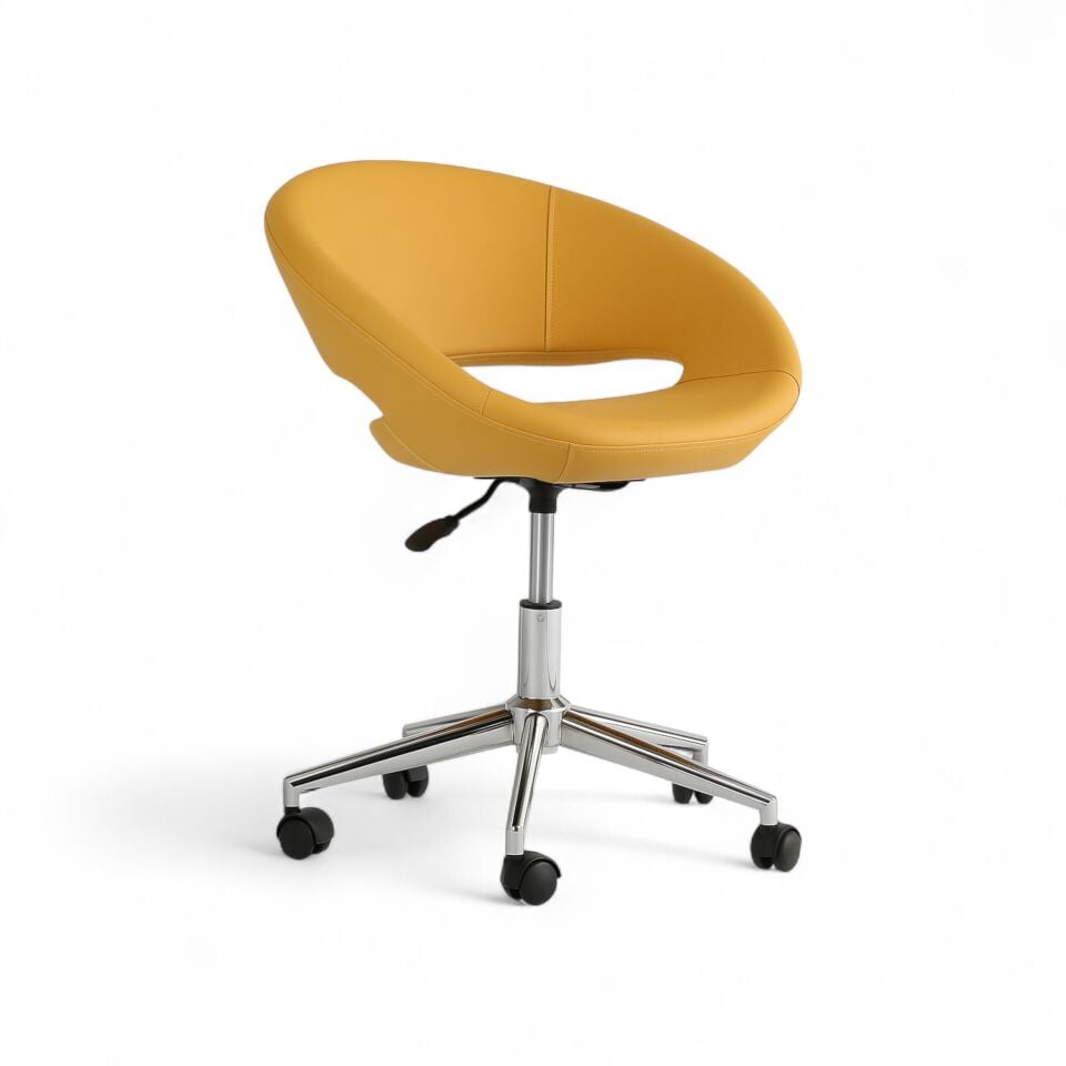 Total Sarı Deri Çalışma Koltuğu