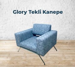 Glory Mavi Kumaş Tekli Ofis Kanepesi