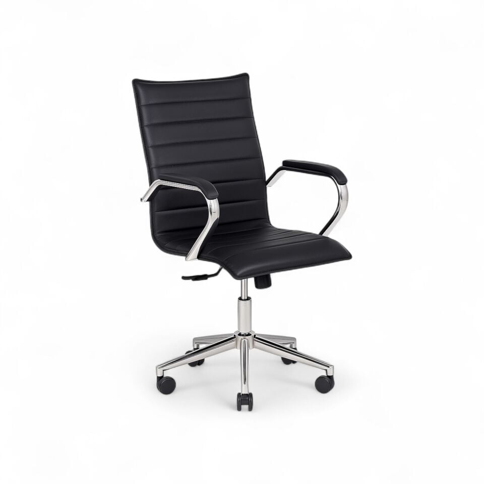 Jessy Siyah Deri Çalışma Koltuğu