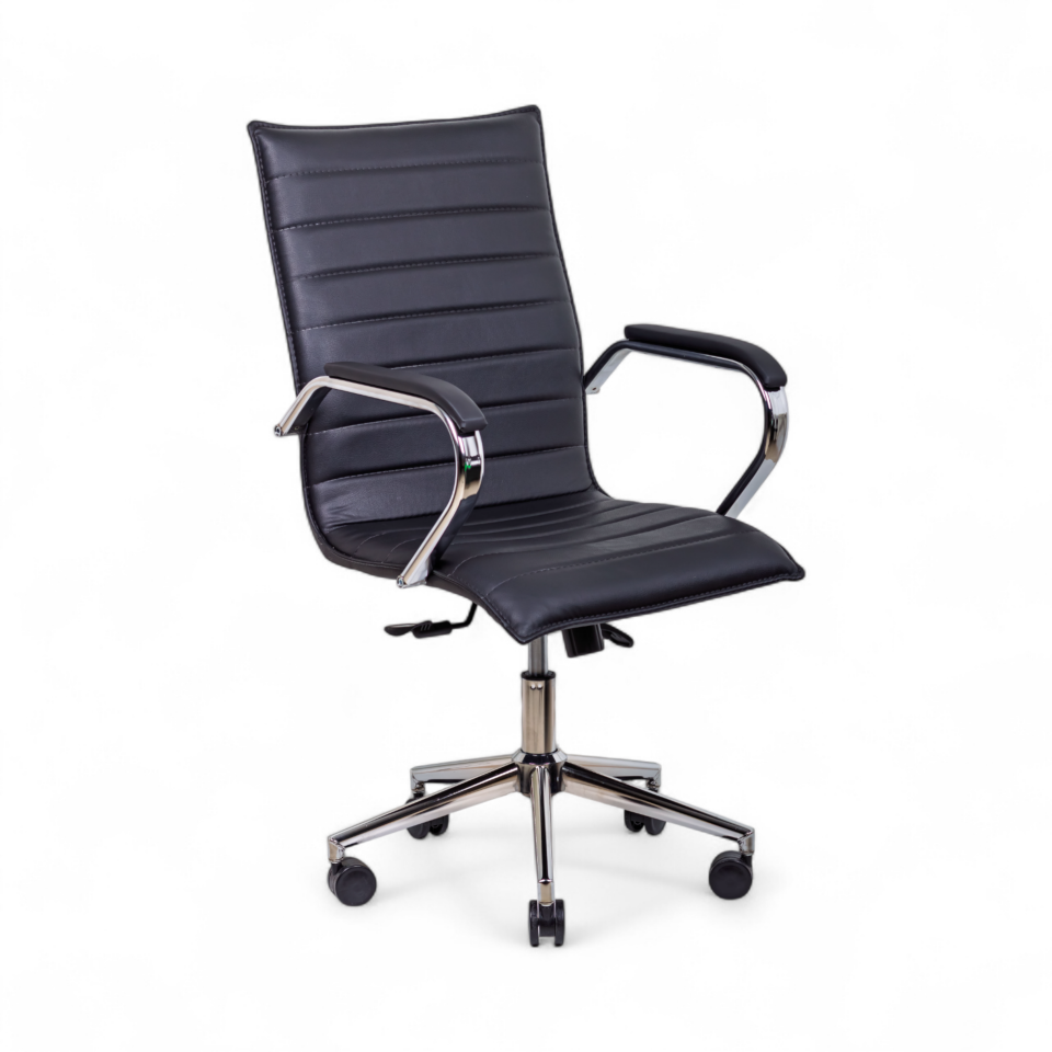 Jessy Siyah Deri Çalışma Koltuğu