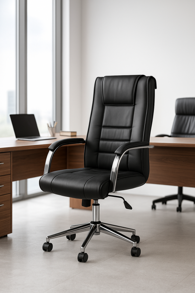 İlayda Siyah Deri Yönetici Koltuğu