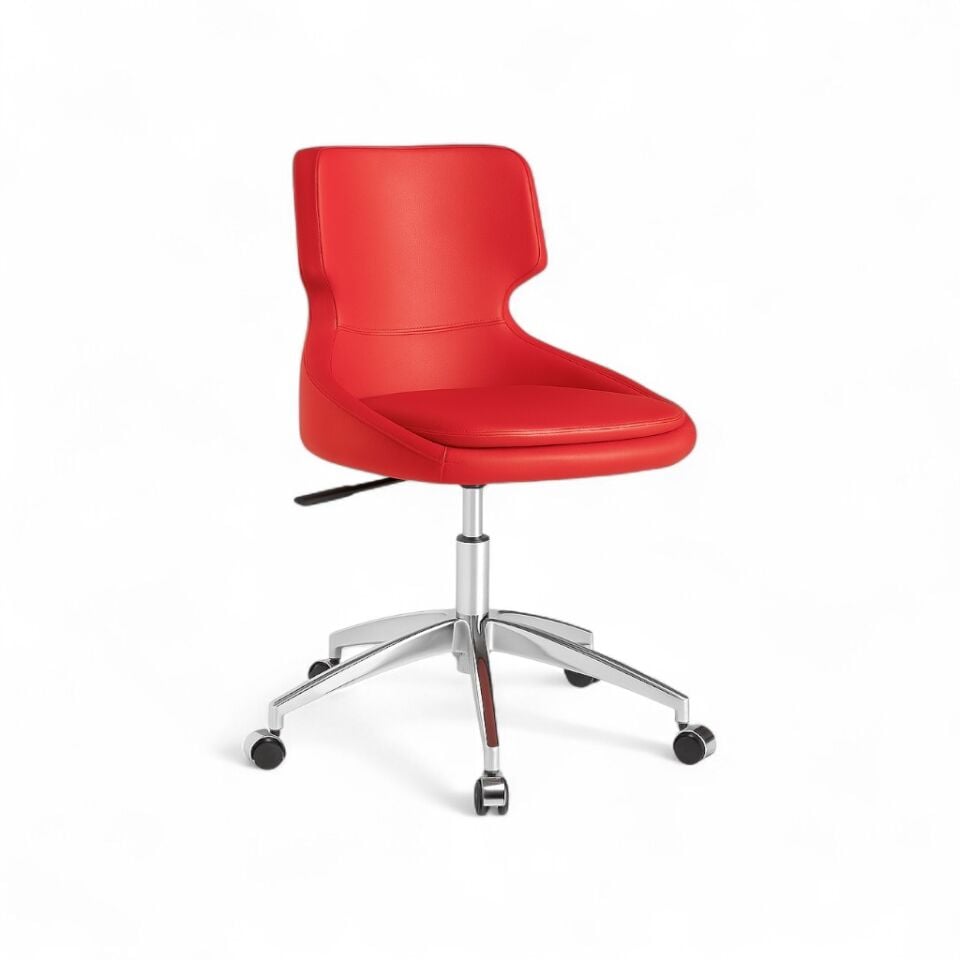 Latina Kırmızı Deri Çalışma Koltuğu