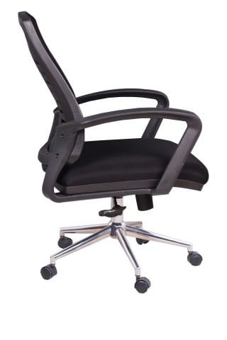 Pole Fileli Ofis Çalışma Koltuğu Krom Ayak