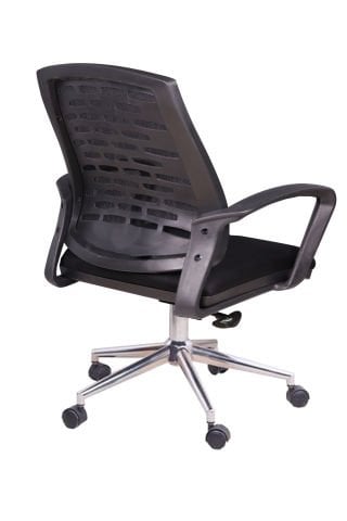 Pole Fileli Ofis Çalışma Koltuğu Krom Ayak