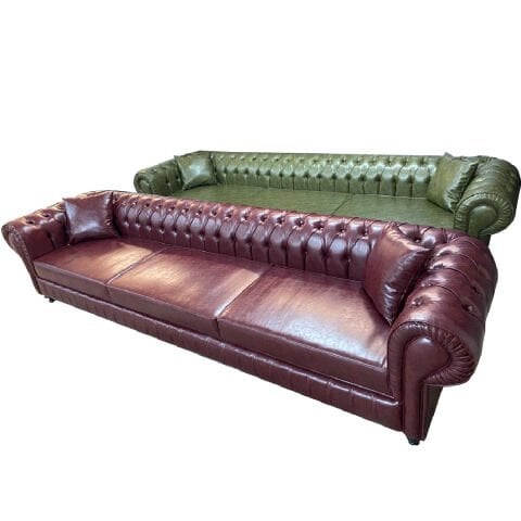 Chester Deri Beşli Kanepe