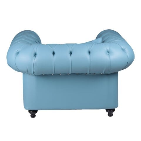 Chester Mavi Deri Tekli Kanepe