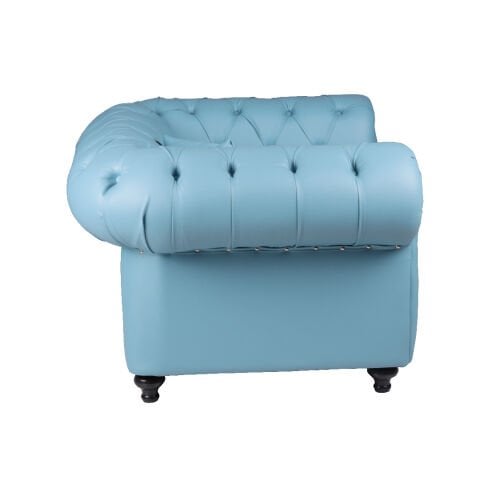 Chester Mavi Deri Tekli Kanepe