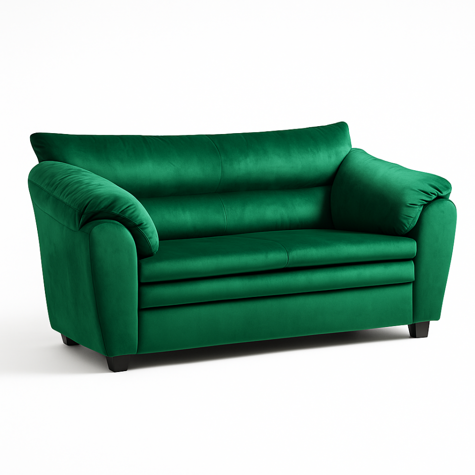 Roza Yeşil Kumaş İkili Kanepe