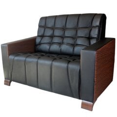 Z-430 Siyah Deri Ofis Kanepesi