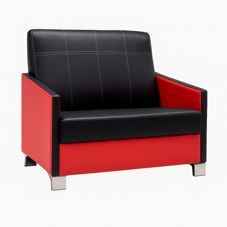 Z-400 Siyah Deri Ofis Kanepesi