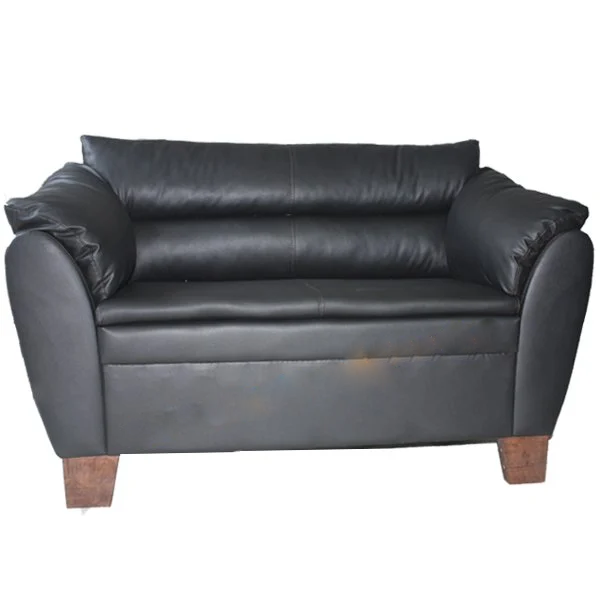 Roza Siyah Deri Ofis Kanepesi