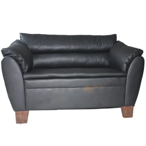 Roza Siyah Deri Ofis Kanepesi