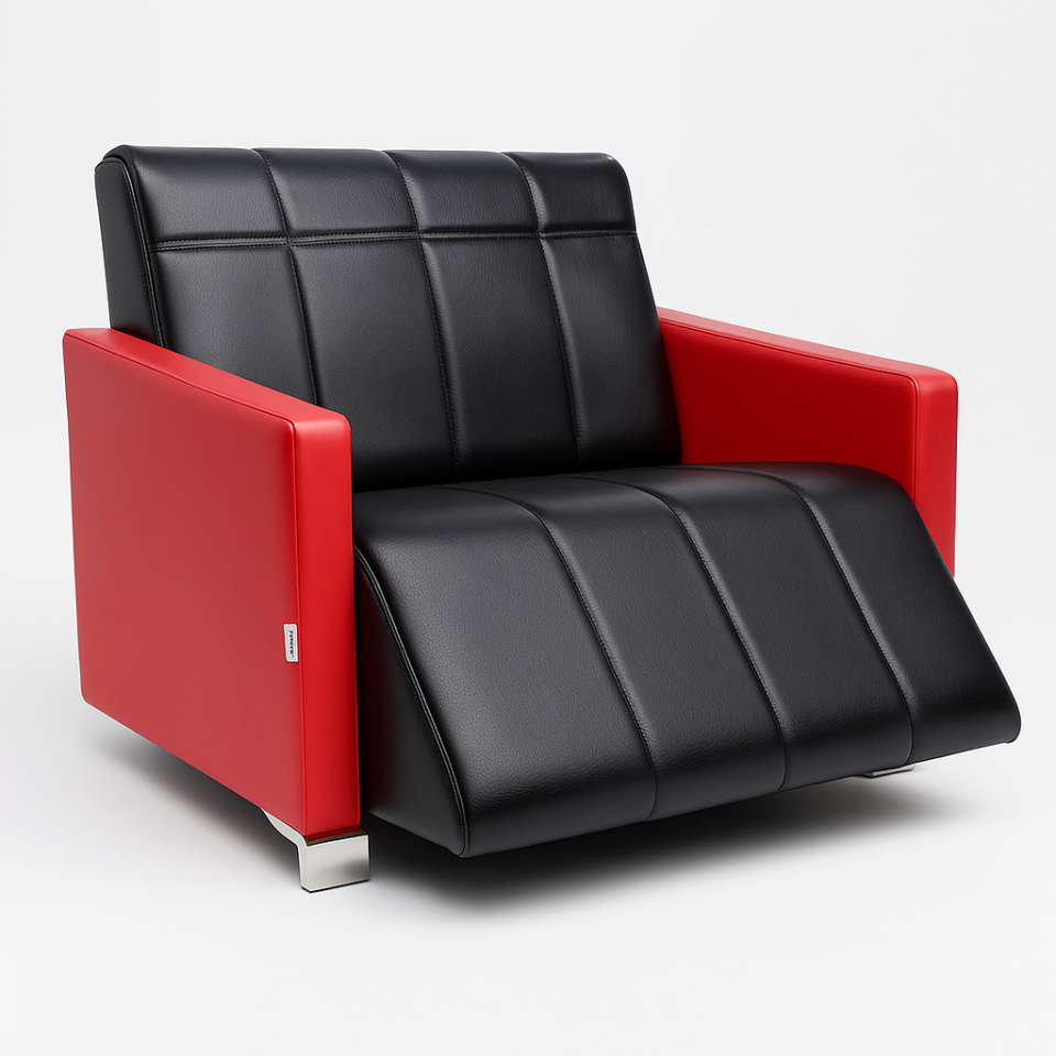 Jaws Siyah Deri Tekli Ofis Kanepesi