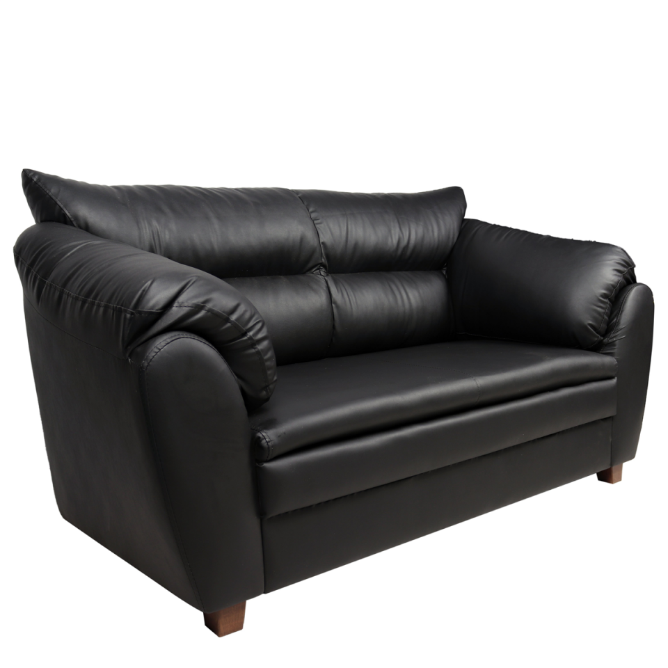 Roza Siyah Deri Ofis Kanepesi