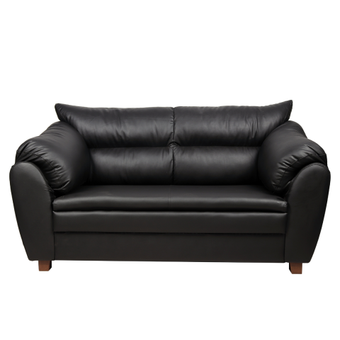 Roza Siyah Deri Ofis Kanepesi