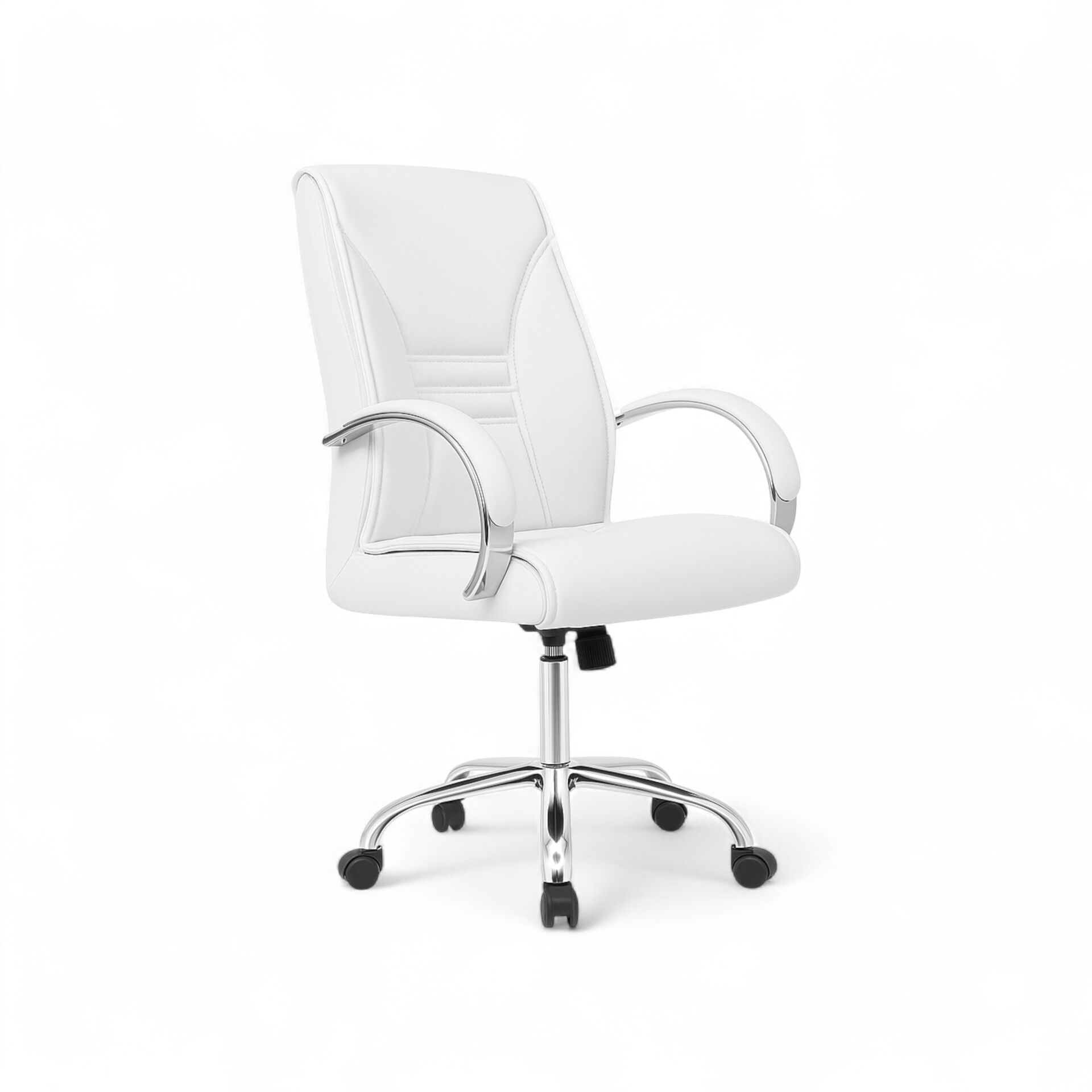 Ads Beyaz Deri Çalışma Koltuğu