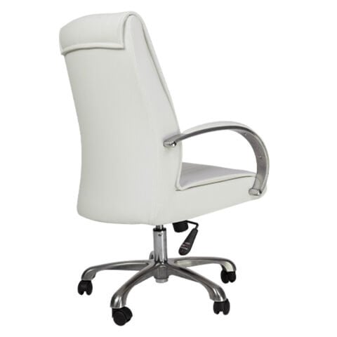 Ads Beyaz Deri Çalışma Koltuğu
