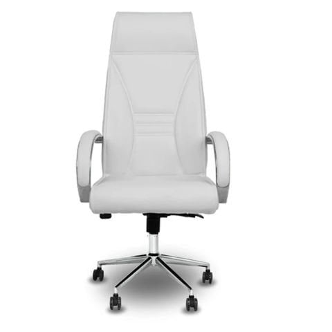 Ads Beyaz Deri Makam Koltuğu