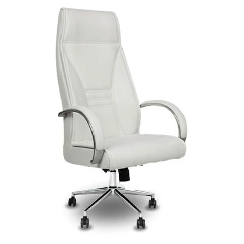 Ads Beyaz Deri Makam Koltuğu