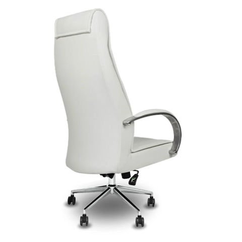 Ads Beyaz Deri Makam Koltuğu