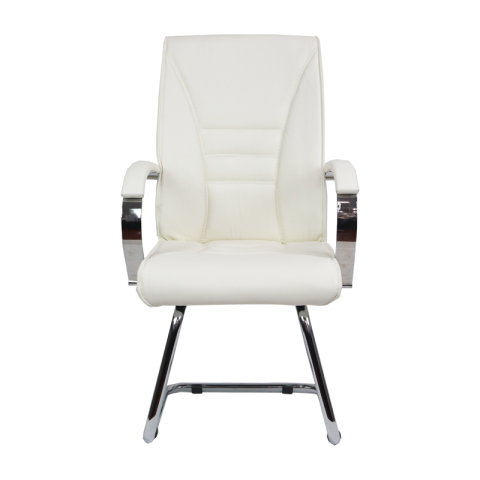 Ads Beyaz Deri Misafir Koltuğu