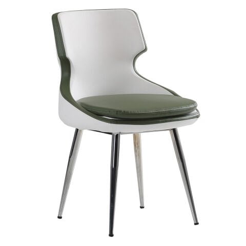 Zaga Beyaz Yeşil Deri Ofis Koltuğu