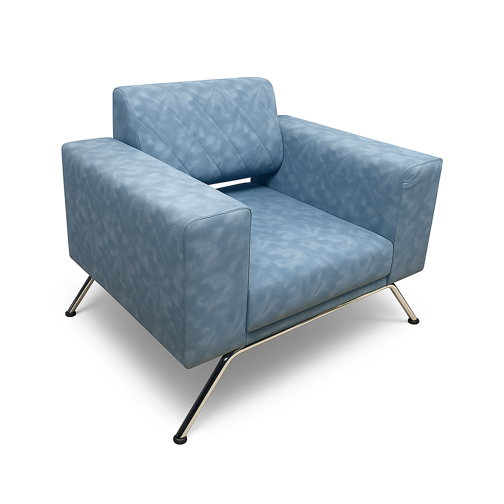 Glory Mavi Kumaş Tekli Ofis Kanepesi