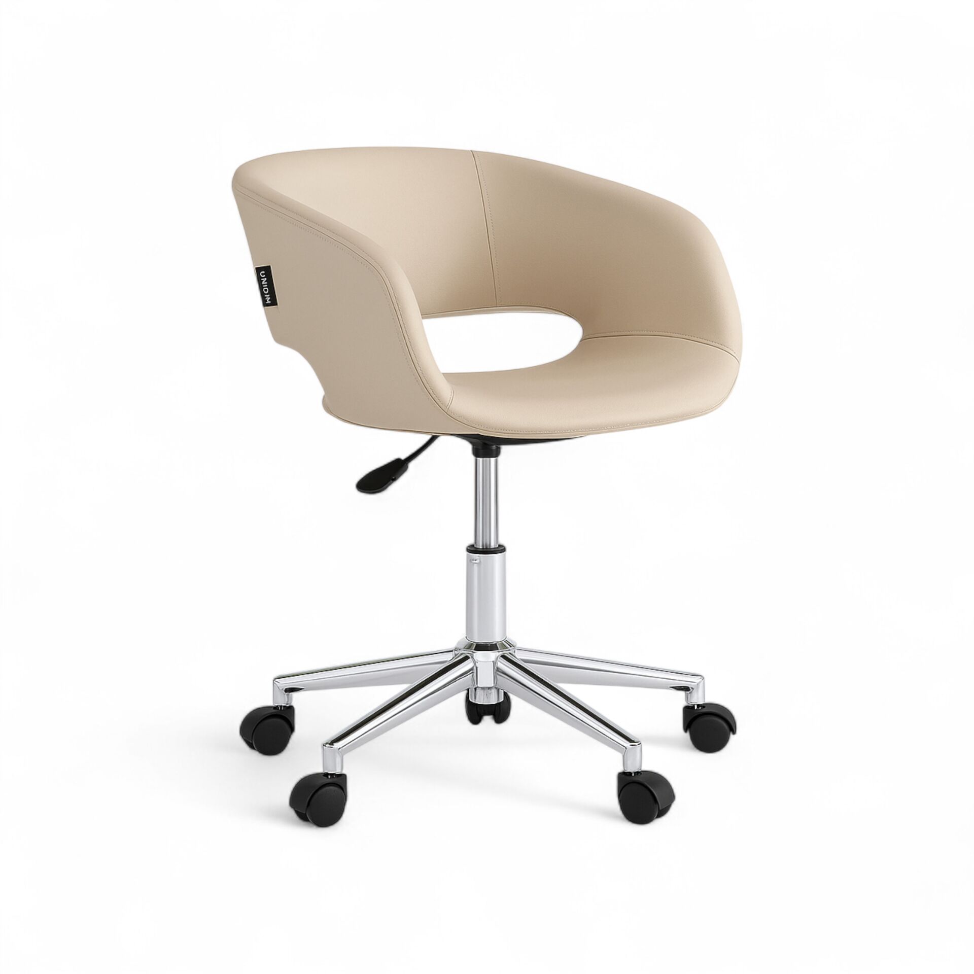 Cherry Krem Deri Çalışma Koltuğu