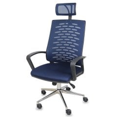 Berlin Lacivert Fileli Yönetici Koltuğu