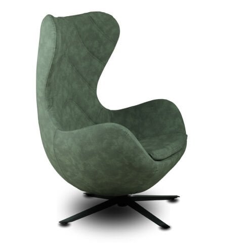 Egg Yeşil Deri Berjer Bekleme Koltuğu X Ayak