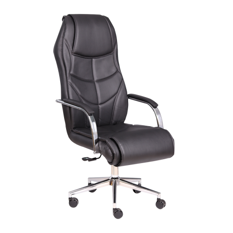 Aron Siyah Deri Yönetici Koltuğu