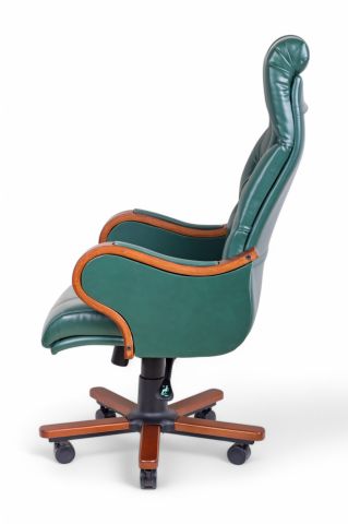 Noir Chester Yeşil Deri Yönetici Koltuğu