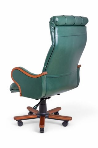 Noir Chester Yeşil Deri Yönetici Koltuğu