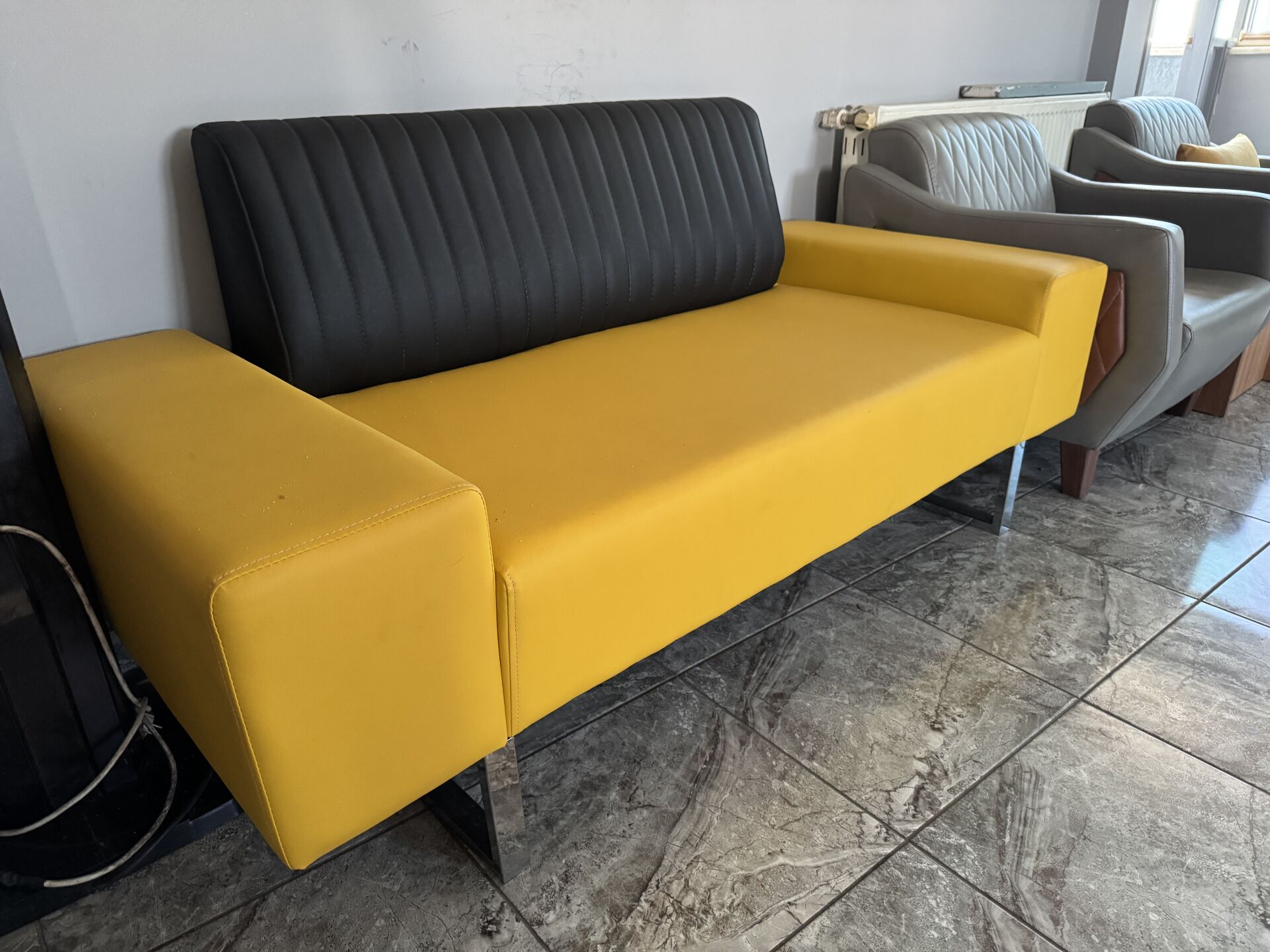 KAMPANYA Flex Sarı Siyah İkili Kanepe