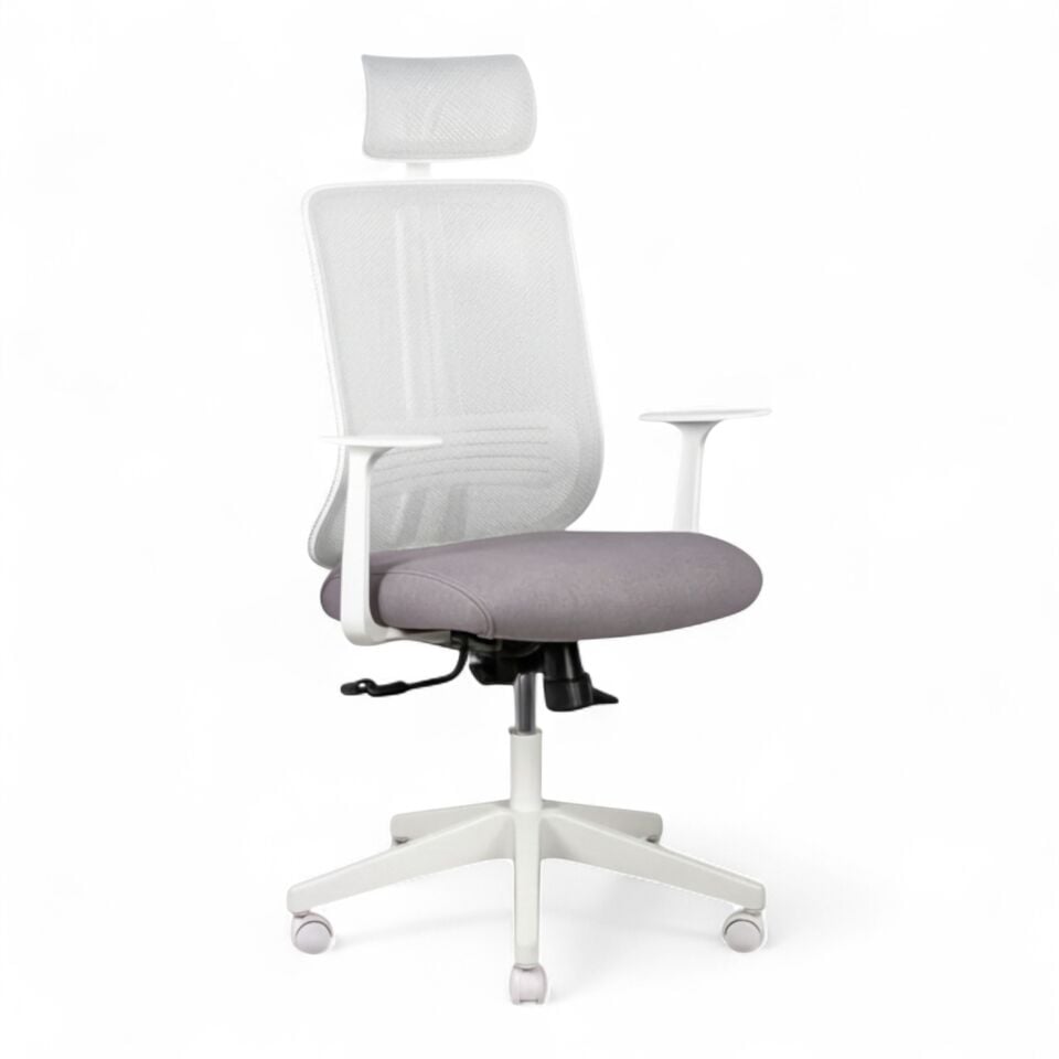 Paris Beyaz Fileli Yönetici Koltuğu