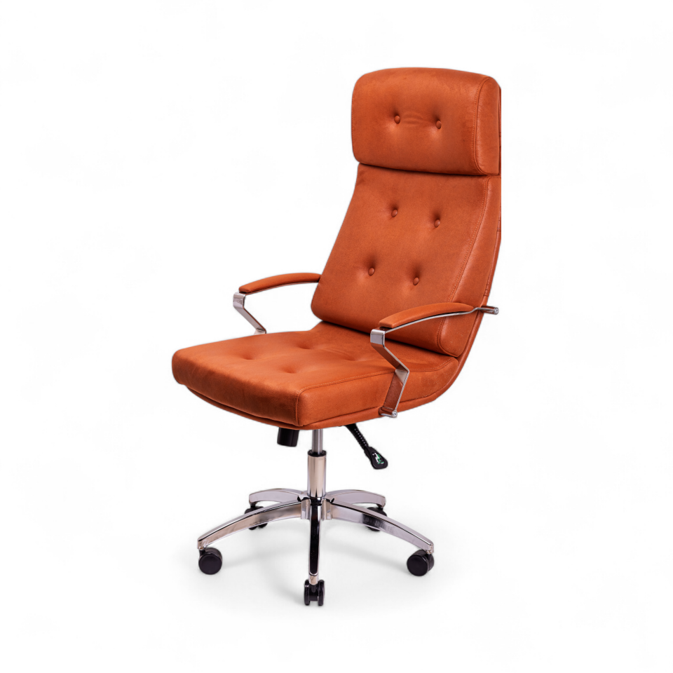 Enorm Kahverengi Süet Deri Yönetici Koltuğu