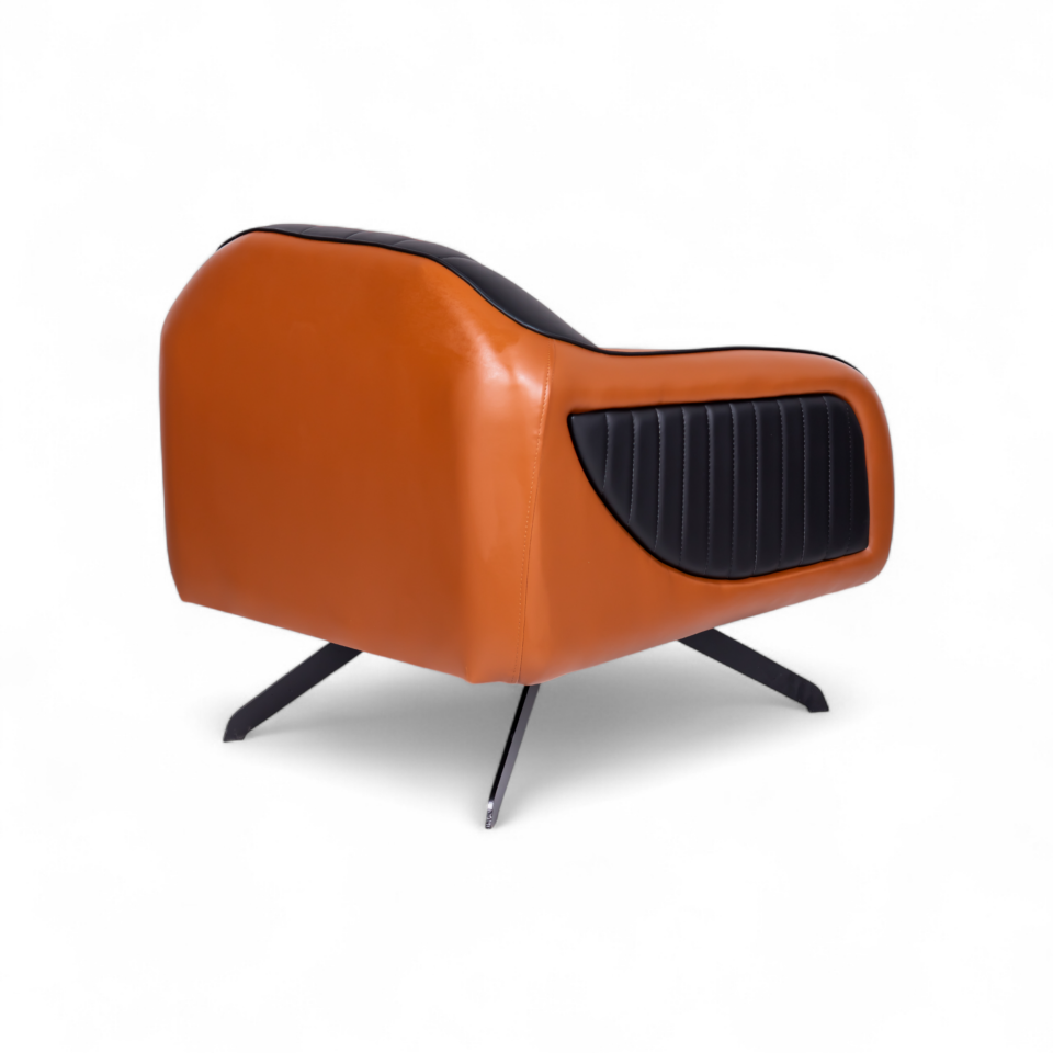 Holly Kahverengi & Siyah Deri Tekli Kanepe