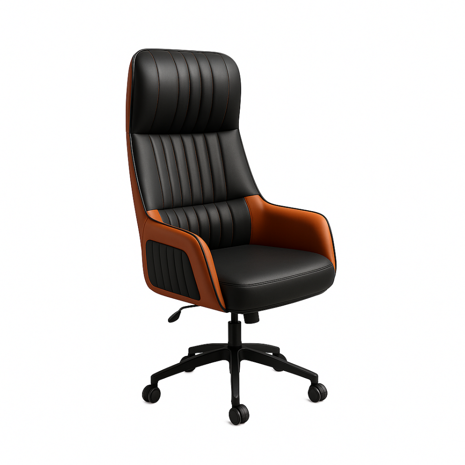 Holly Kahverengi & Siyah Deri Yönetici Koltuğu