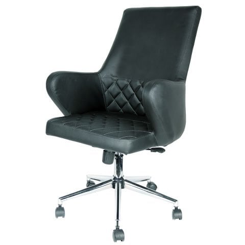 Oldea Siyah Deri Çalışma Koltuğu
