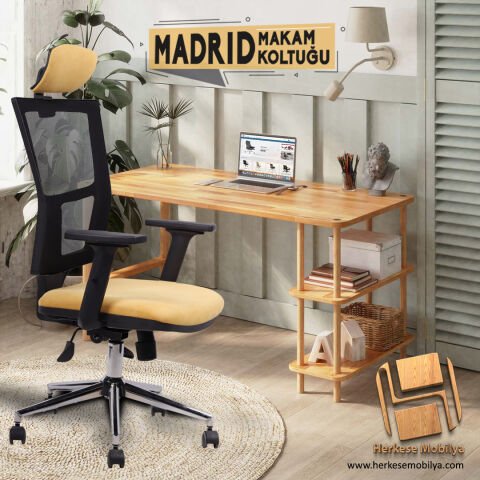Madrit Hardal Kumaş Fileli Yönetici Koltuğu