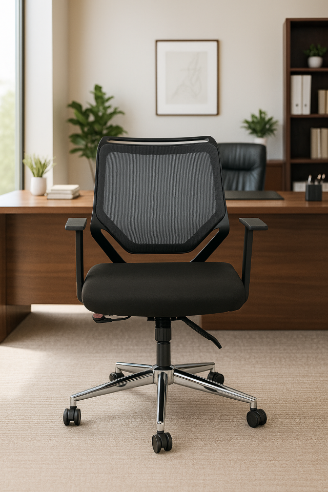 Moreno Siyah Fileli Ofis Çalışma Koltuğu
