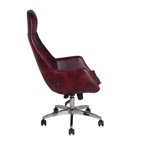 Breda Kapitone Desenli Deri Makam Koltuğu