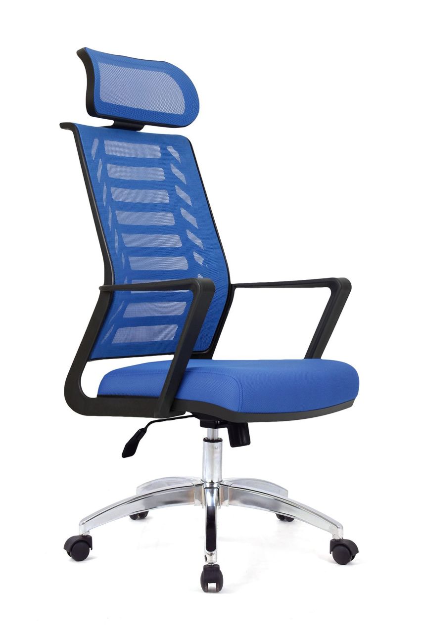 Gardena Mavi Fileli Yönetici Koltuğu Krom Ayak