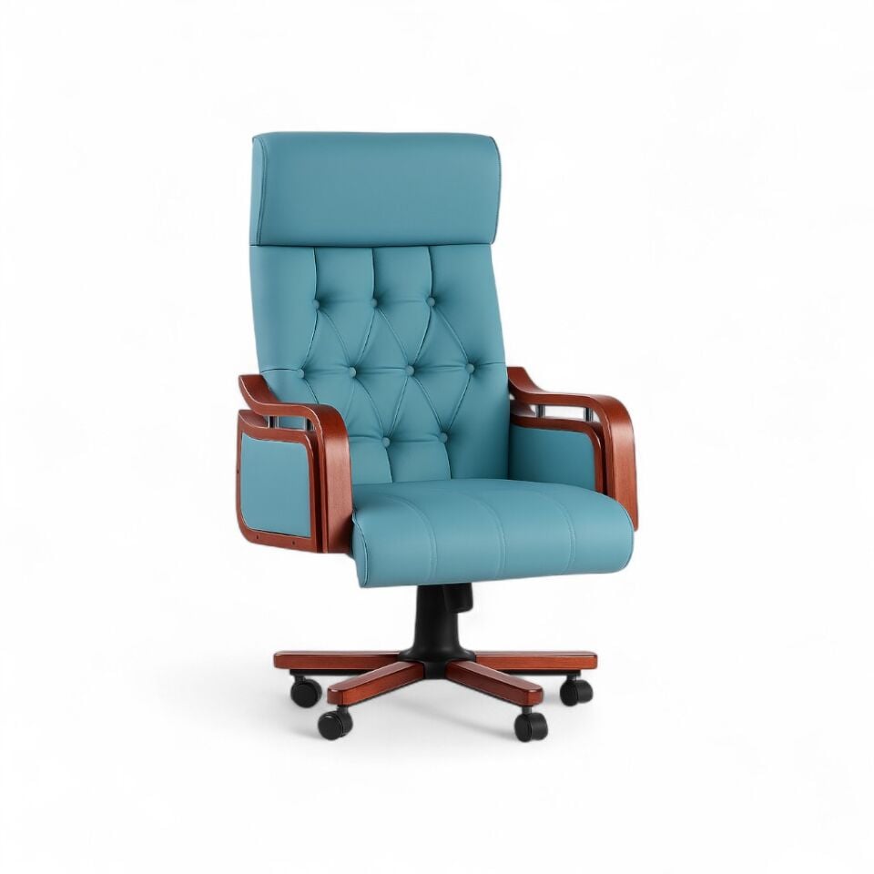 Green Turkuaz Deri Yönetici Koltuğu