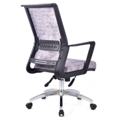 Magenta Gri Deri Ofis Çalışma Koltuğu