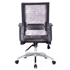 Magenta Gri Deri Ofis Çalışma Koltuğu