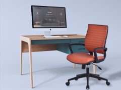 Valente Turuncu Deri Çalışma Koltuğu