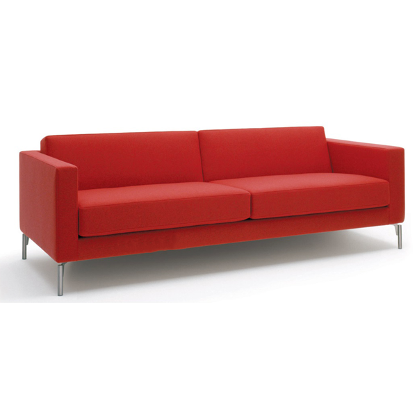 G-32 Kırmızı Kumaş Üçlü Ofis Kanepesi